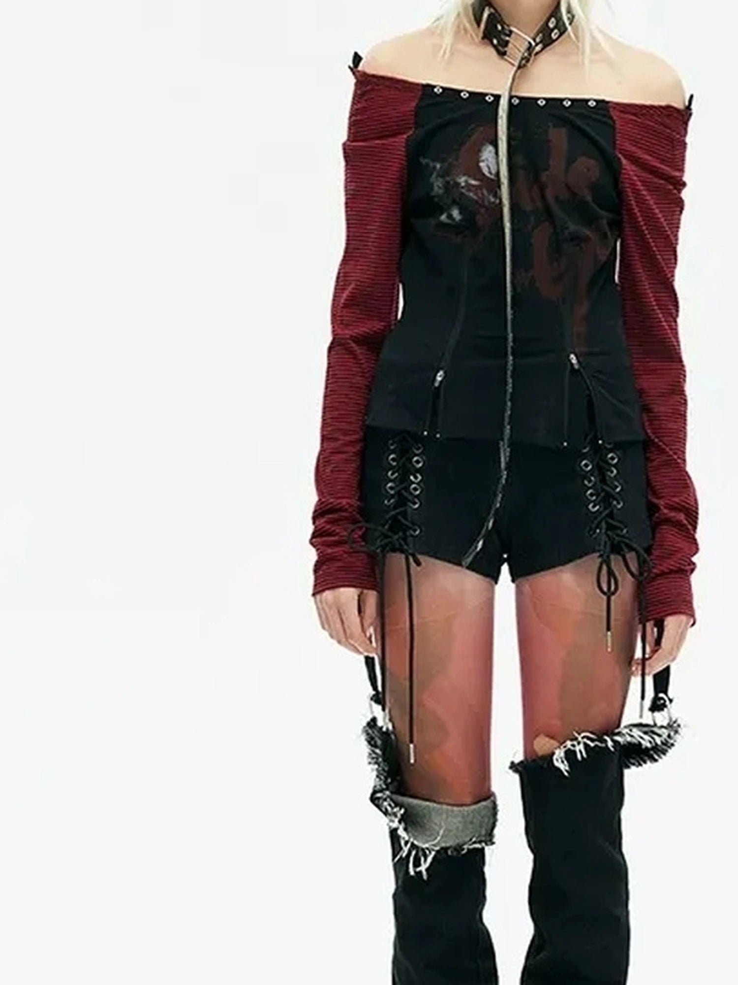 Emoha Detachable Snake Print Y2k Denial Leggings