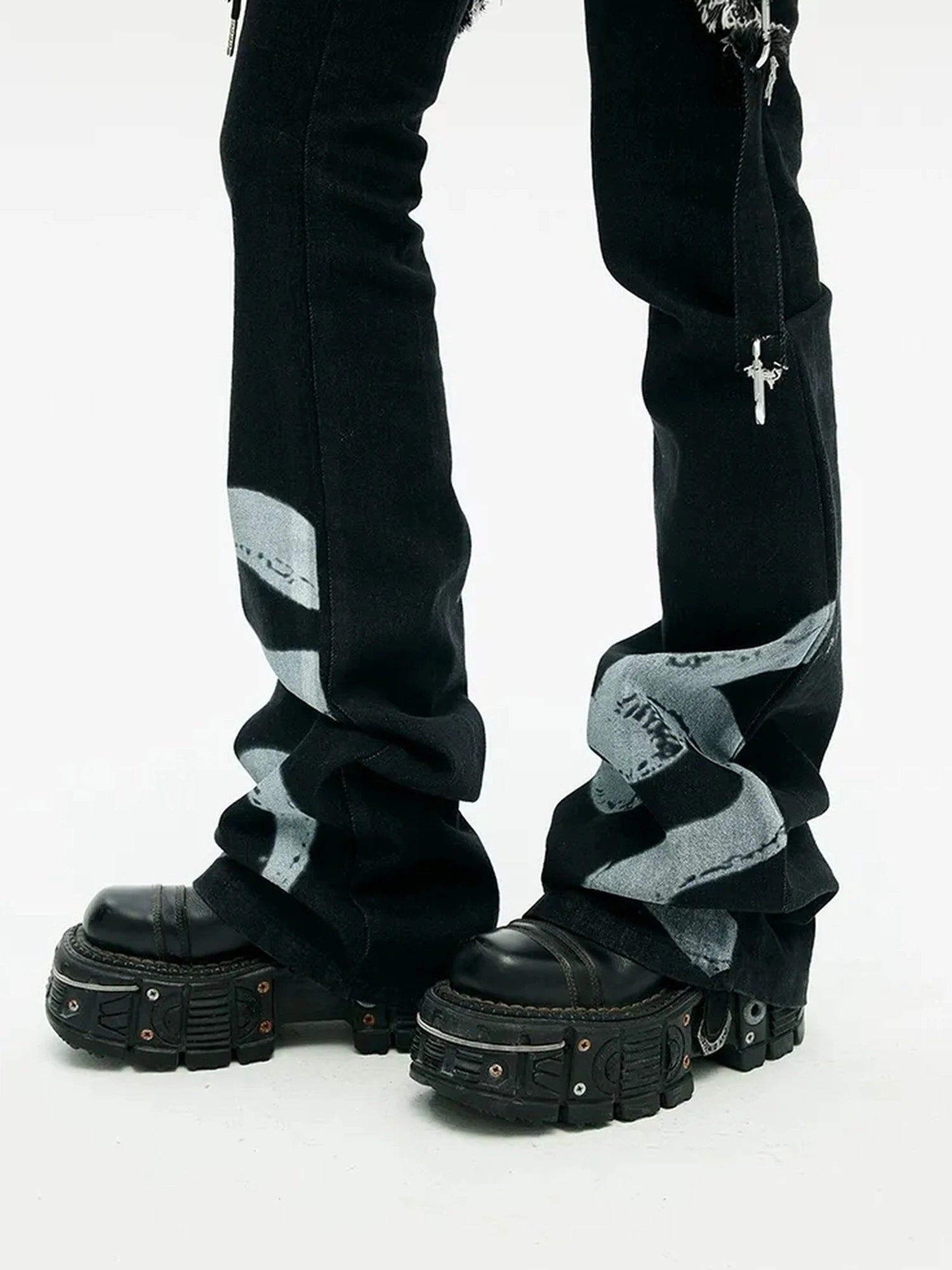 Emoha Detachable Snake Print Y2k Denial Leggings