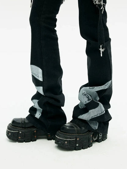 Emoha Detachable Snake Print Y2k Denial Leggings