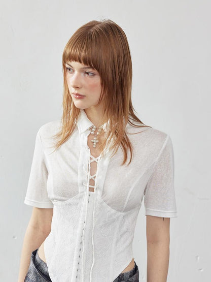 Emoha Elegant Herringbone Floral Tie Waist Slim Fit Women&
