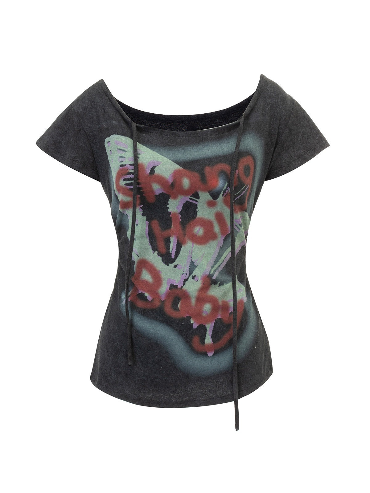 Emoha_Flutter_Sleeve_Letter_Print_Distressed_Slim_Women&