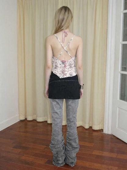 Emoha French Floral Print High Waist Women&