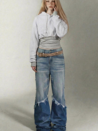 Emoha Gray Girl Print Fleece Lined Slim Cropped Women&