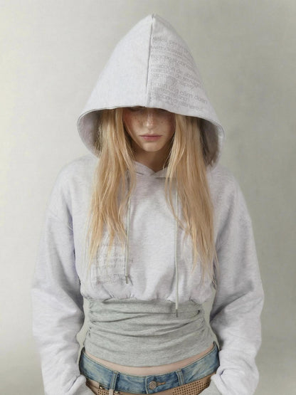 Emoha Gray Girl Print Fleece Lined Slim Cropped Women&