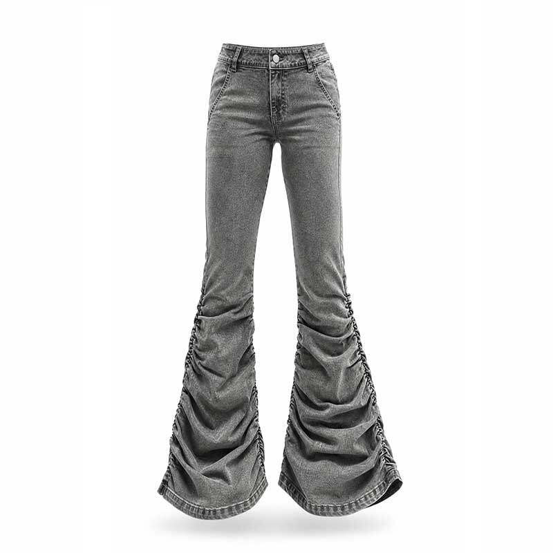 Emoha_Gray_Vintage_Low_Waist_Ruched_Women&