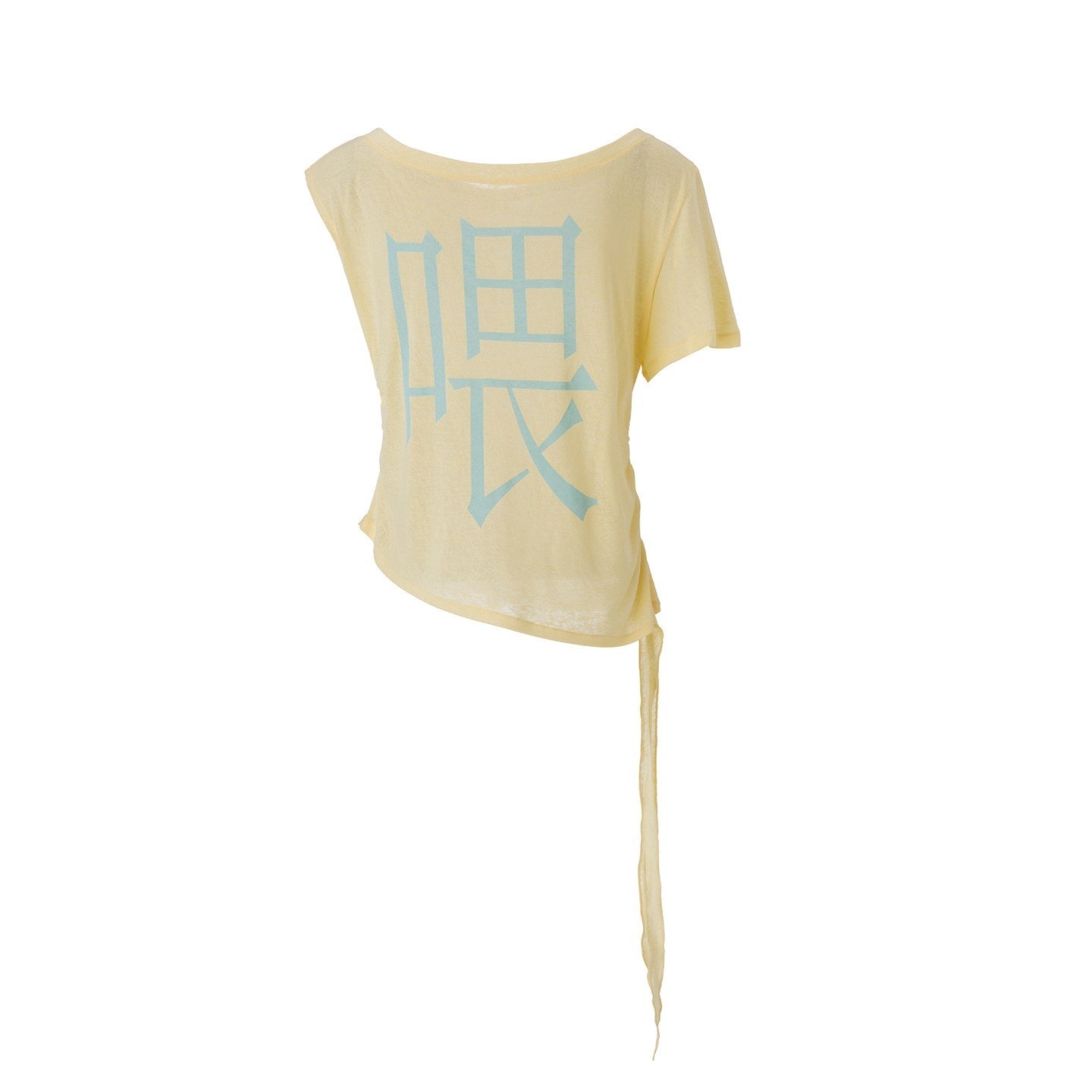 Emoha_Lemon_Yellow_Text_Print_Slant_Shoulder_Slim_Y2k_Women&
