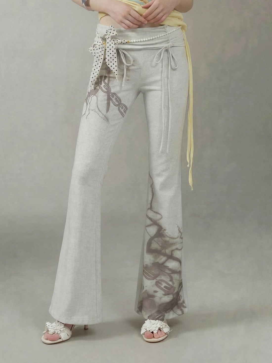 Emoha Light Gray Floral Cooling High Waist Adjustable Women&