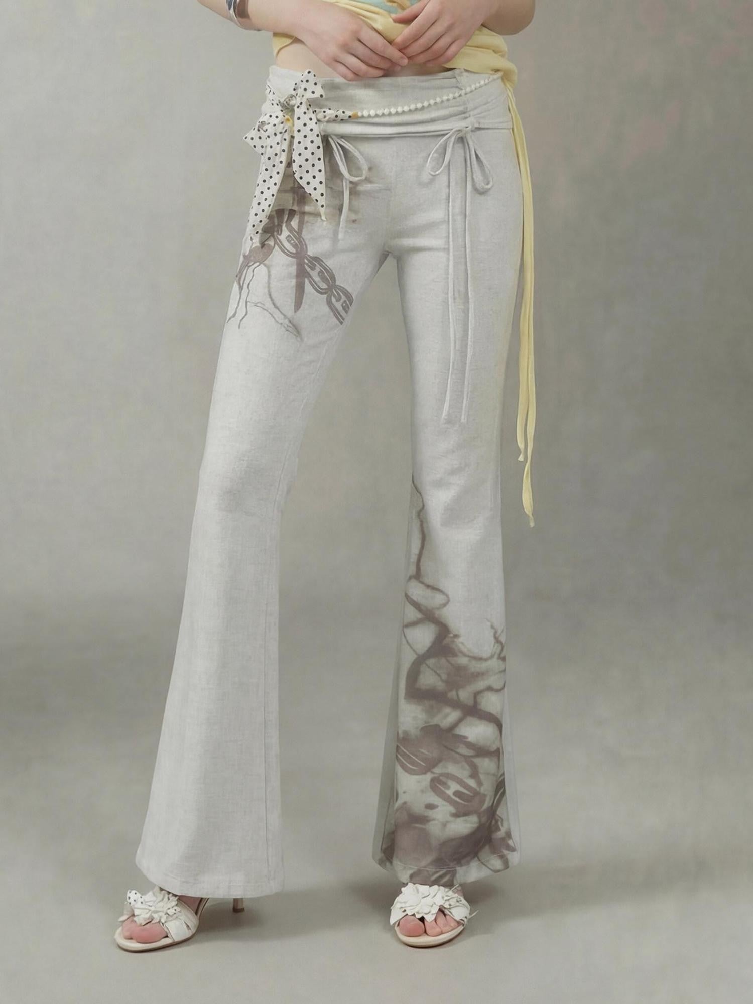 Emoha Light Gray Floral Cooling High Waist Adjustable Women&
