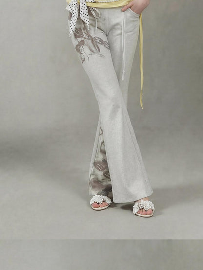 Emoha Light Gray Floral Cooling High Waist Adjustable Women&