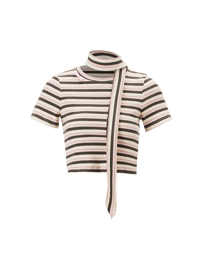 Emoha_Pink_Striped_Bow_Crewneck_Slim_Fit_Women&