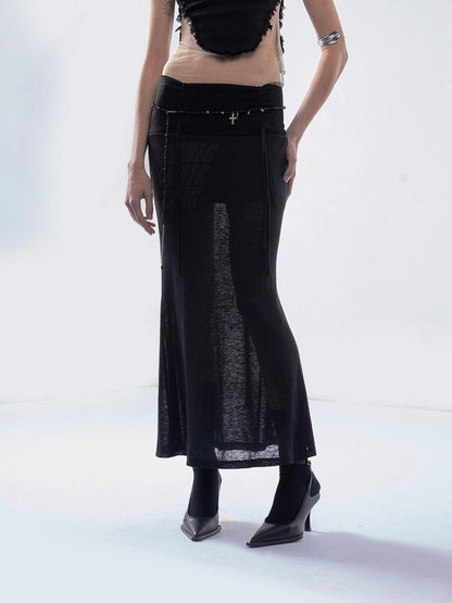 Emoha Punk Letter Print Drawstring Mid Waist Women&