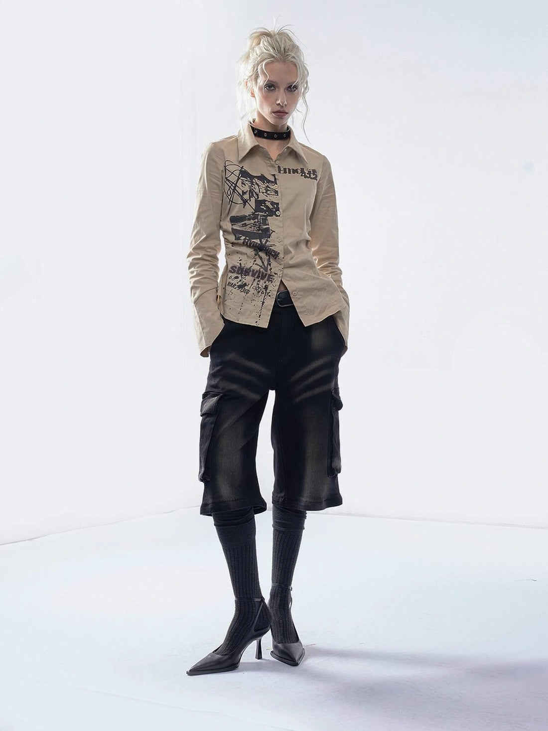 Emoha Punk Print Rock Vintage Shirt