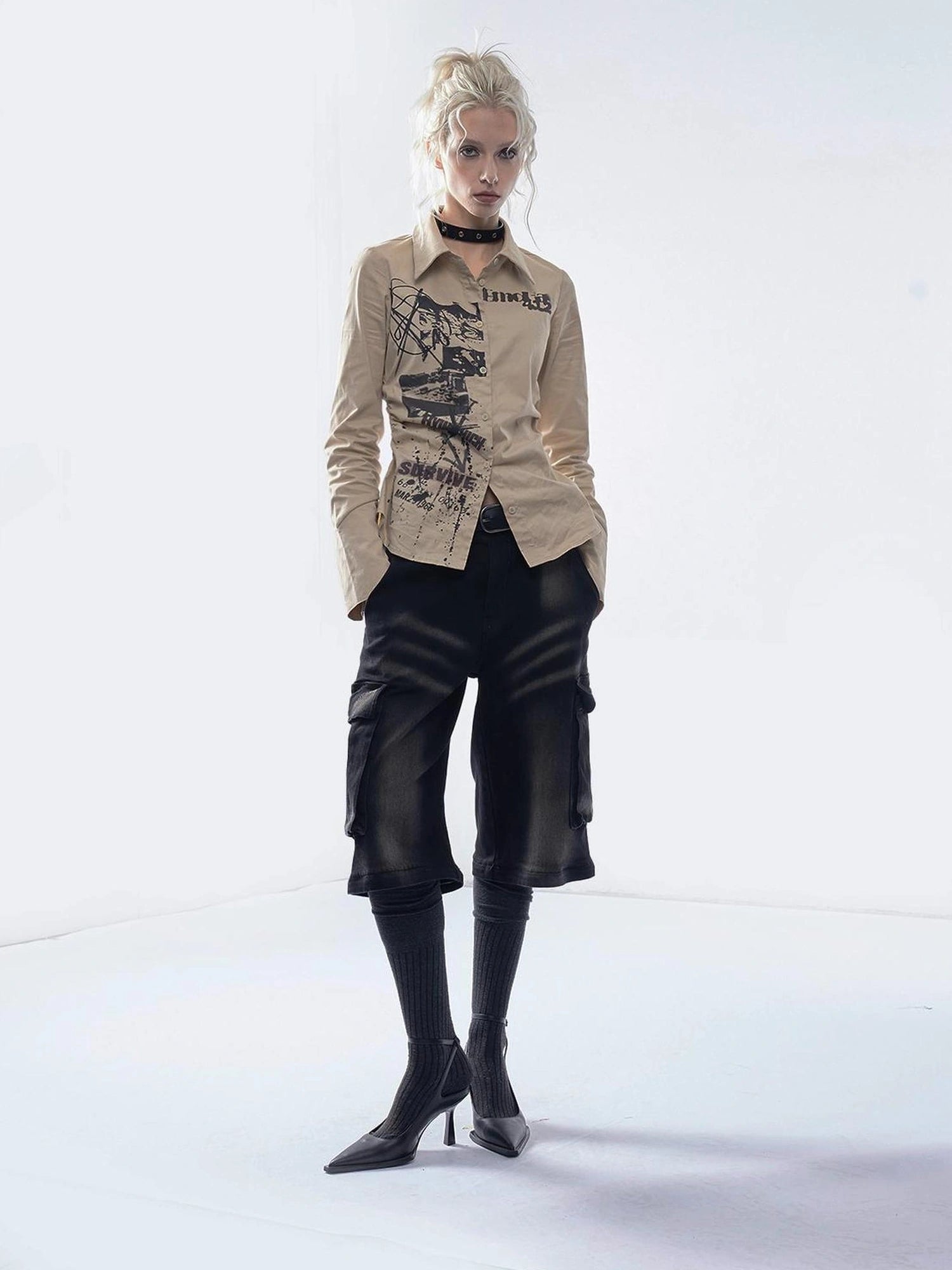 Emoha Punk Print Rock Vintage Shirt
