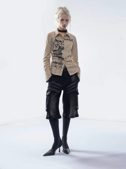 Emoha Punk Print Rock Vintage Shirt