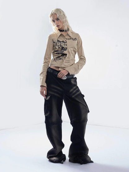 Emoha Punk Print Rock Vintage Shirt