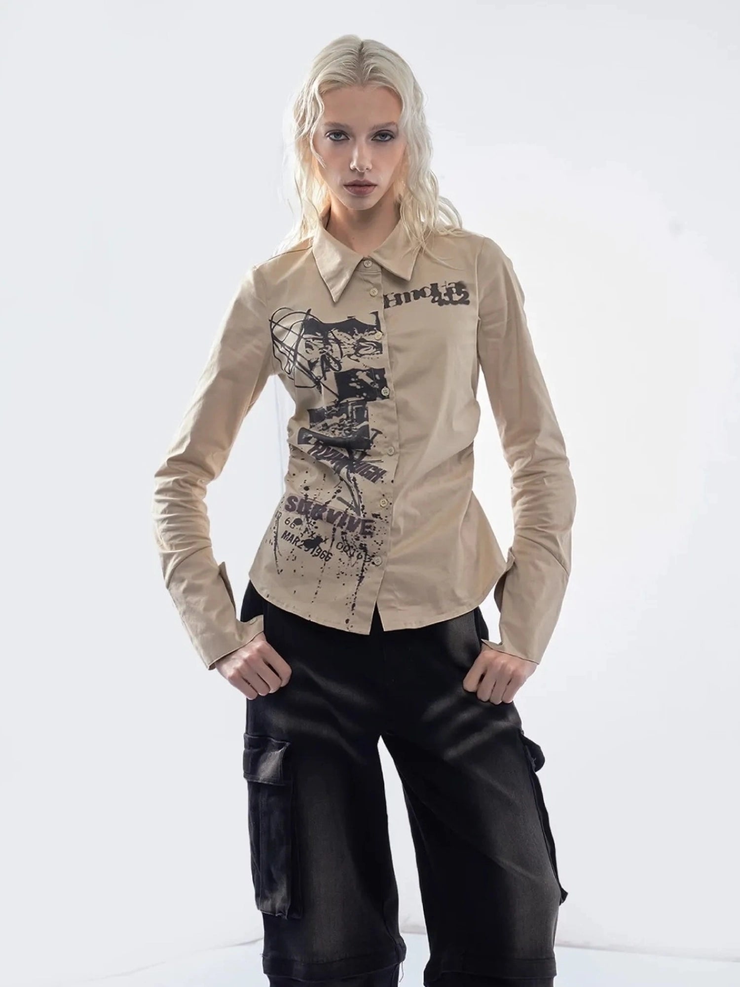 Emoha Punk Print Rock Vintage Shirt