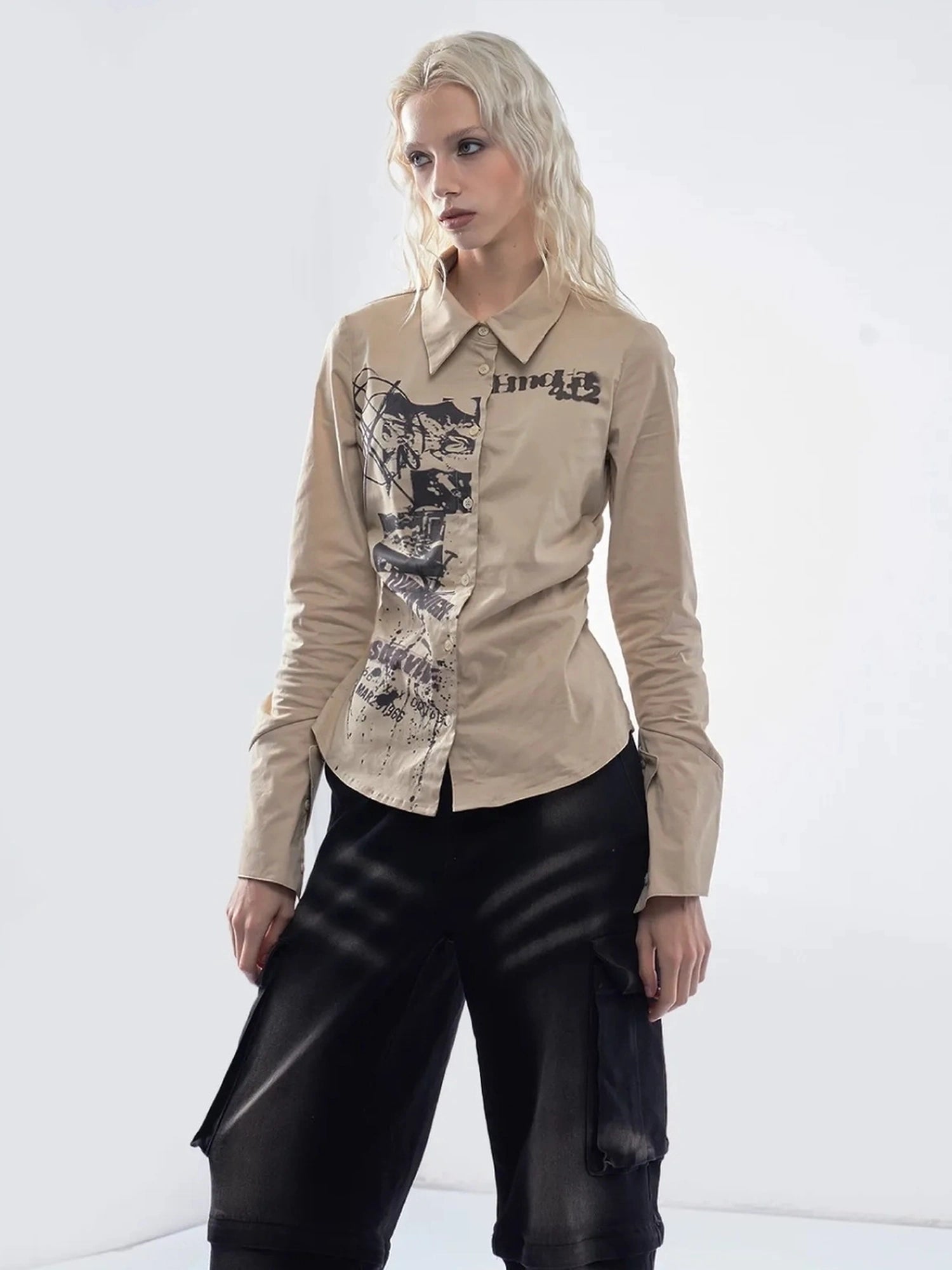 Emoha Punk Print Rock Vintage Shirt
