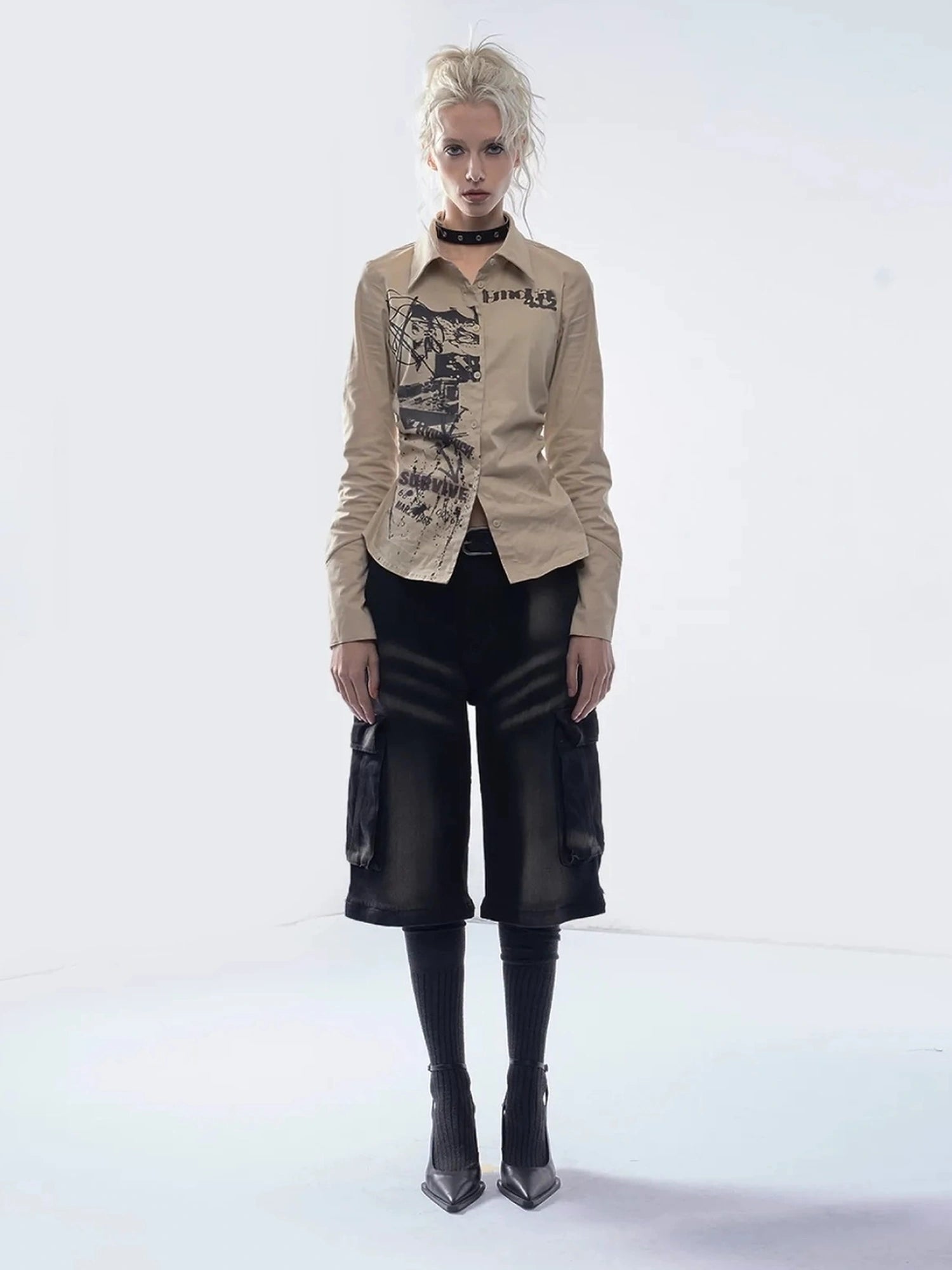 Emoha Punk Print Rock Vintage Shirt