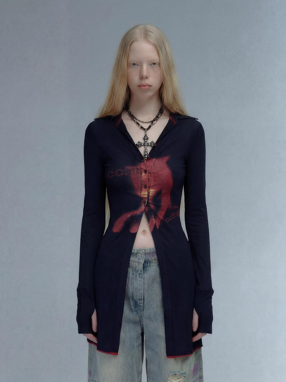 Emoha Punk Rock Band Print Y2k Slim Women&