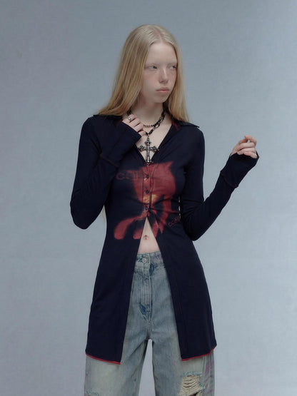 Emoha Punk Rock Band Print Y2k Slim Women&