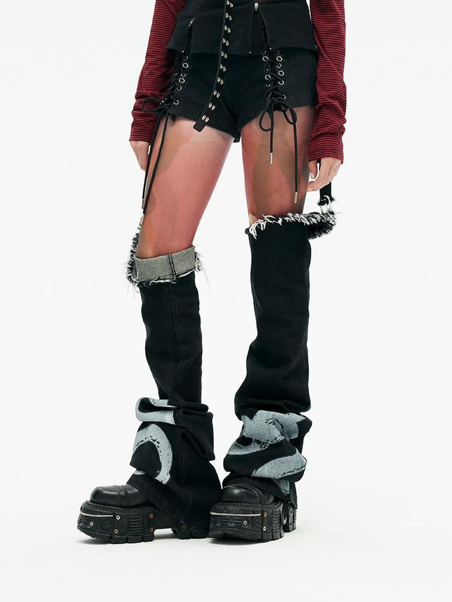 Emoha Punk Split Detachable Tassel Women&