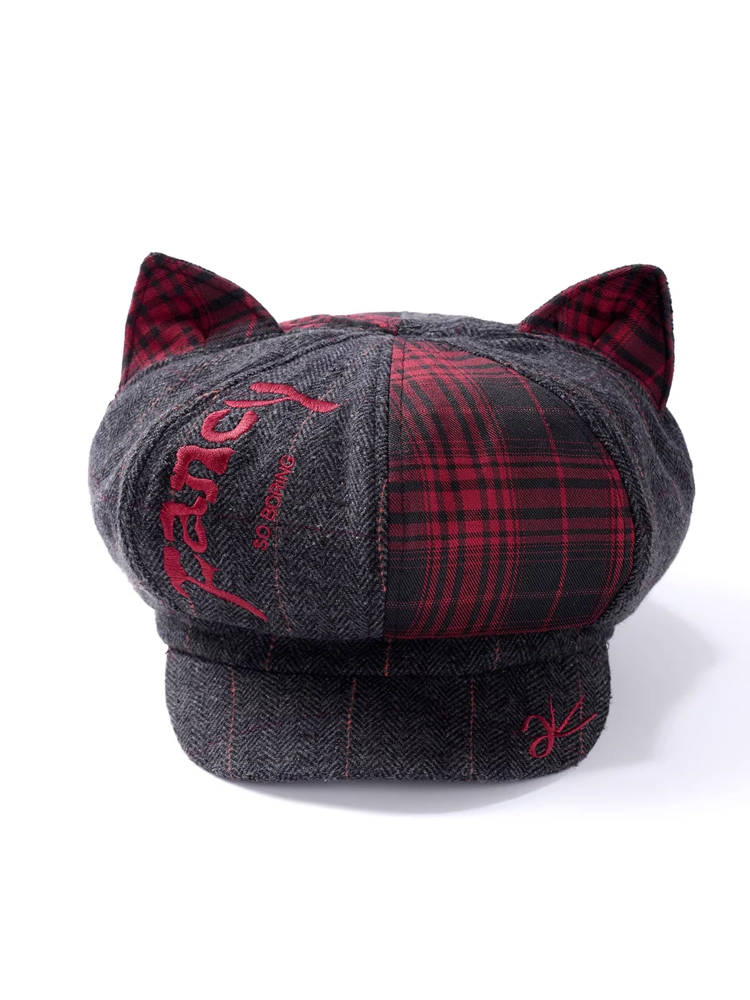 Emoha_Punk_Y2k_Plaid_Newsboy_Cap_With_Cat_Ears_MISSTT