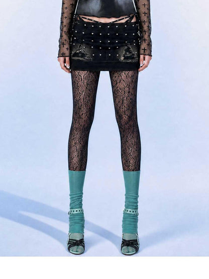 Emoha Sheer Mesh Letter Print Cropped Slim Women&
