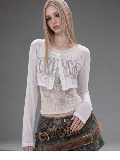 Emoha Silver Letter Print Slim Fit Lycra Women&
