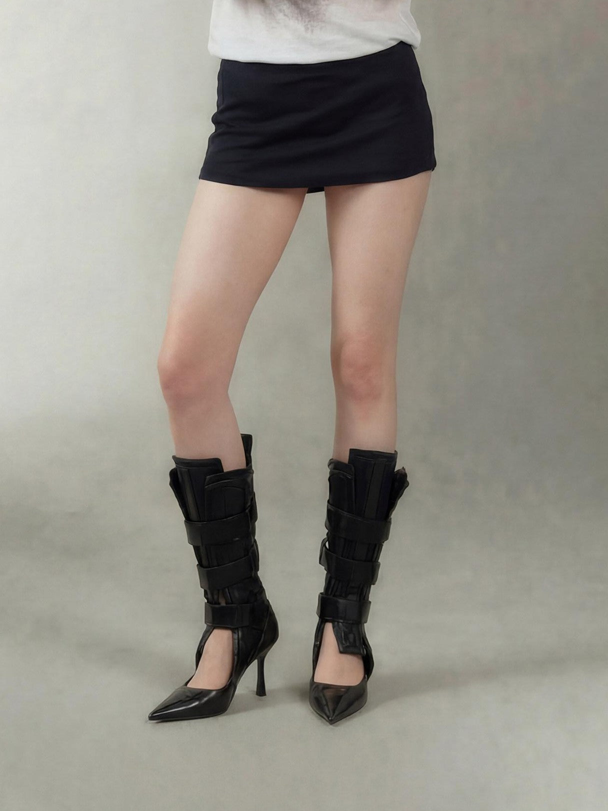 Emoha Studded Print Patchwork Punk Graphic Women&