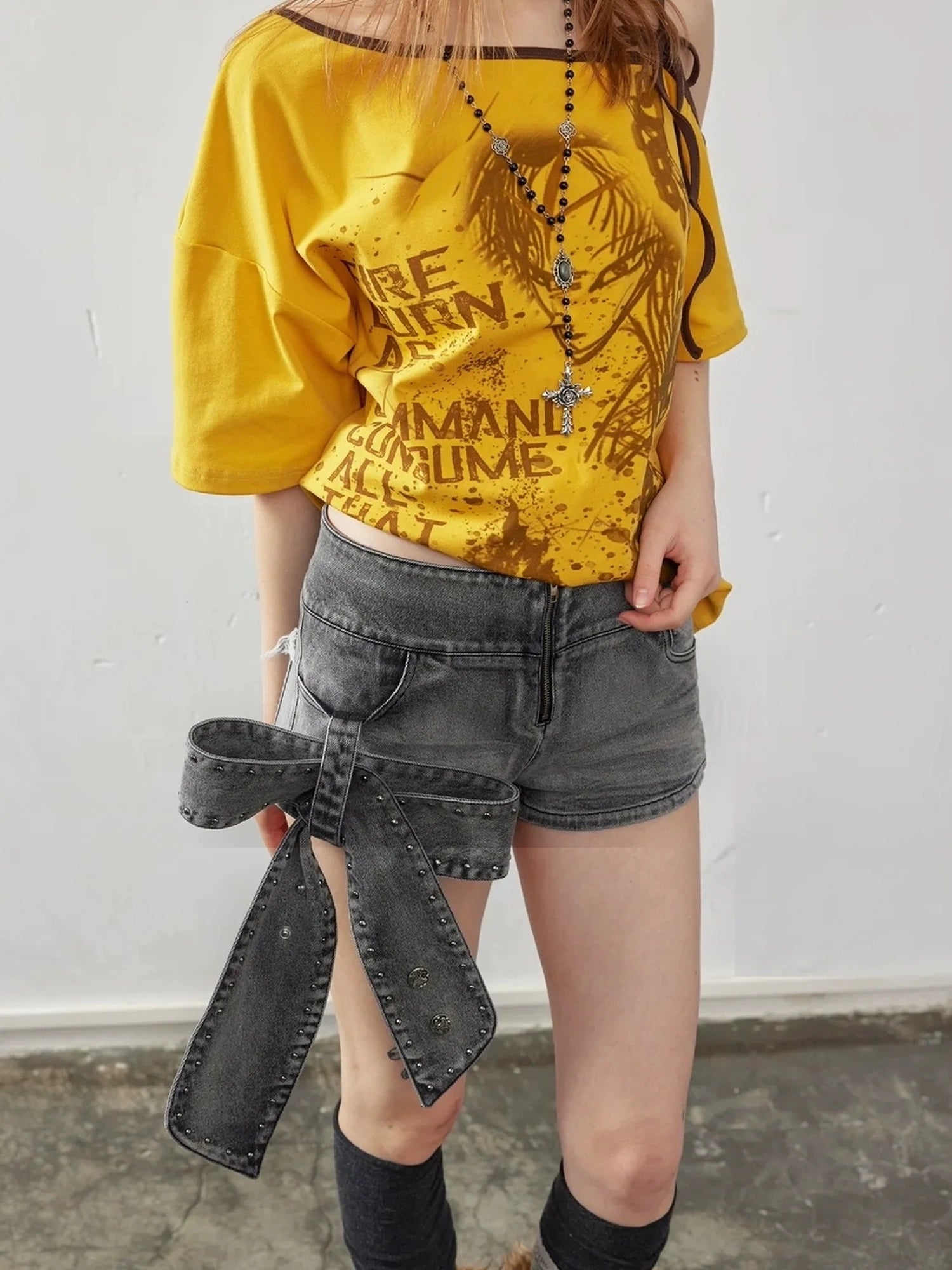 Emoha Unisex Anime Graphic Drop Shoulder Tee