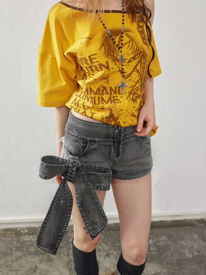 Emoha Unisex Anime Graphic Drop Shoulder Tee