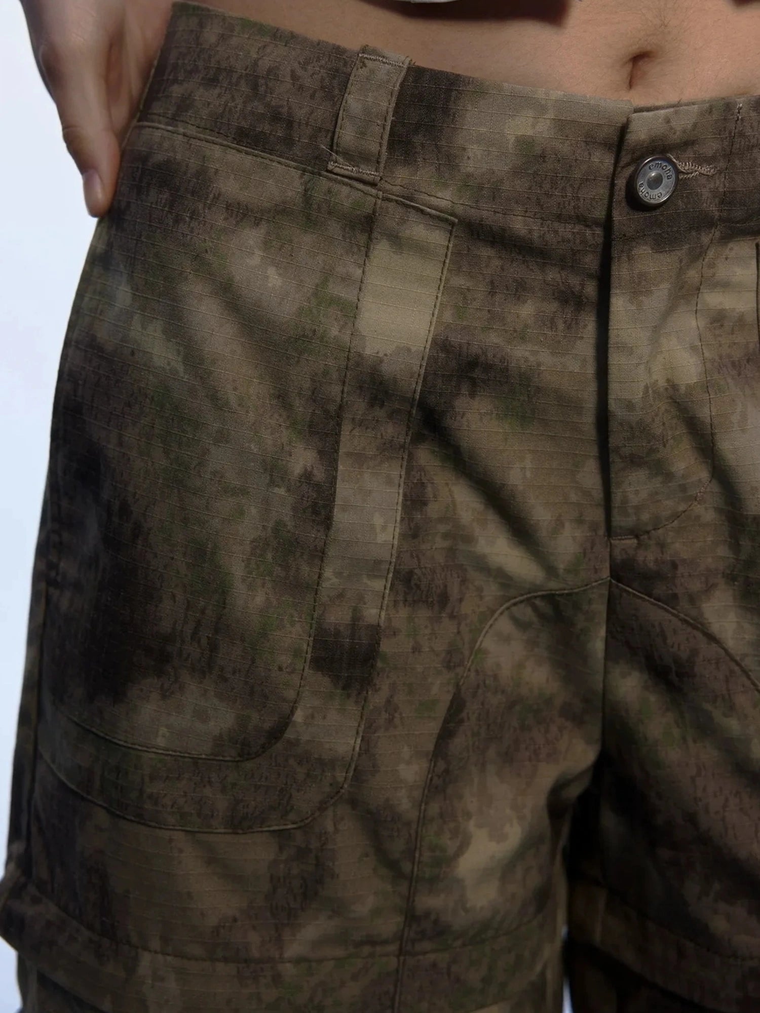 Emoha Vintage Camouflage Flare Cargo Jeans