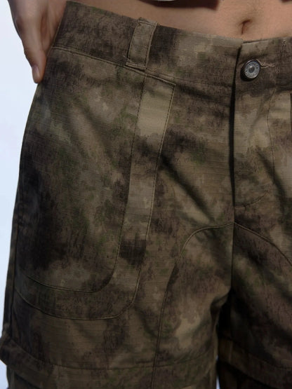 Emoha Vintage Camouflage Flare Cargo Jeans