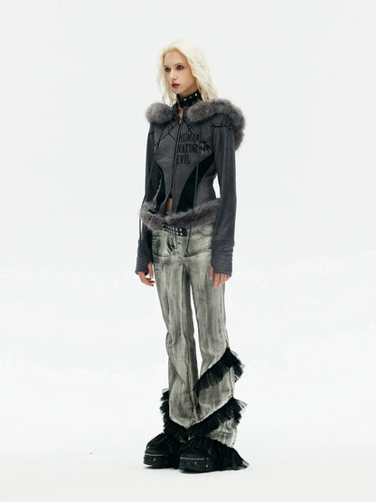 Emoha Vintage Lace Punk Denim