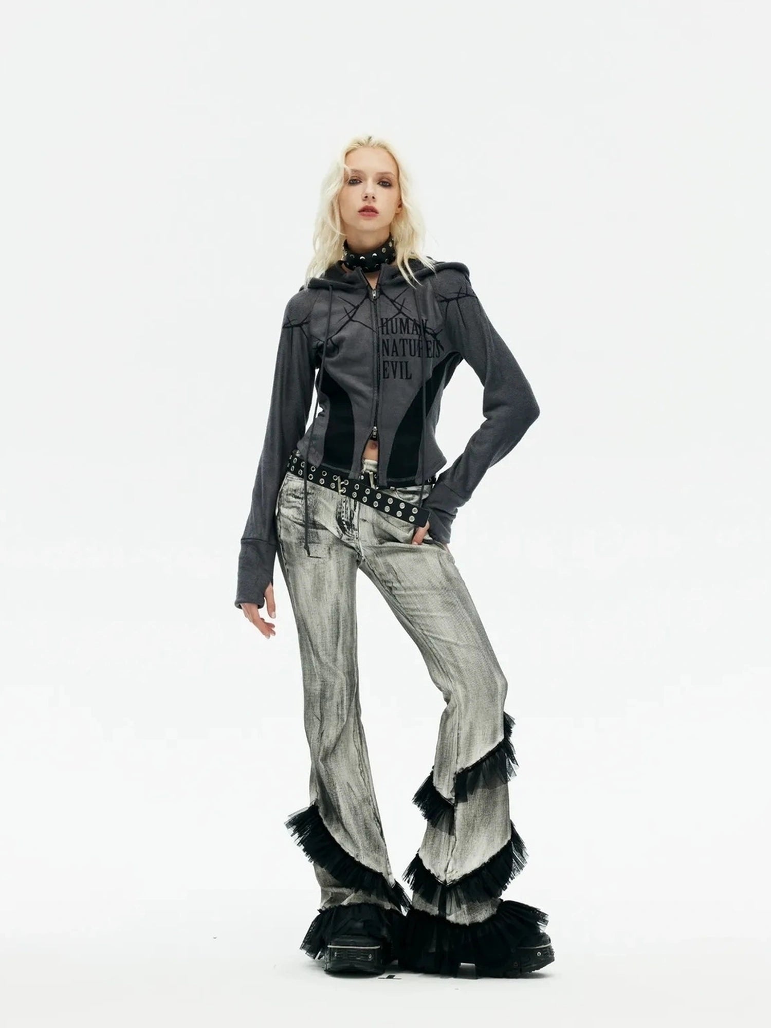 Emoha Vintage Lace Punk Denim