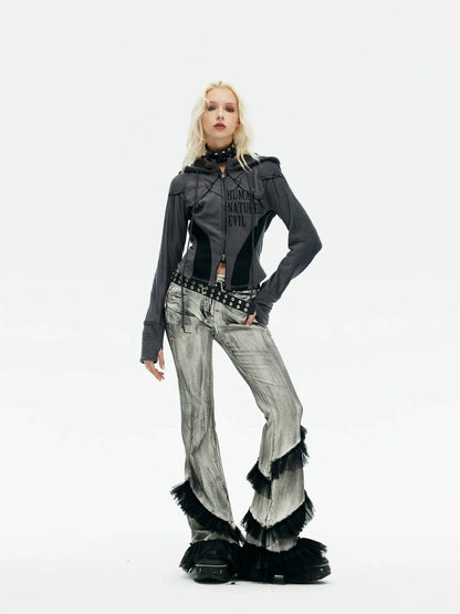 Emoha Vintage Lace Punk Denim