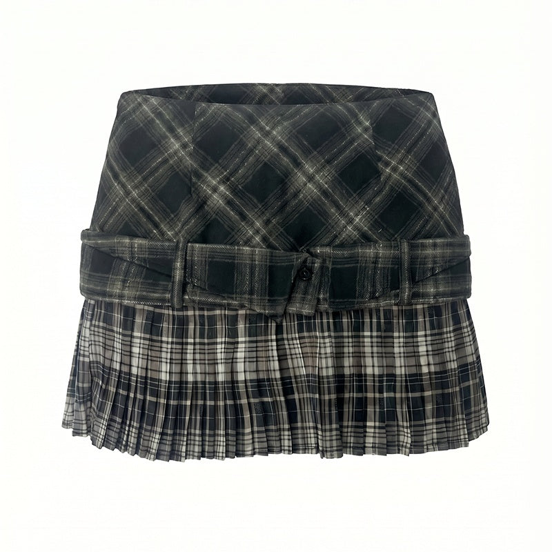 Emoha_Vintage_Plaid_Pleated_Low_Waist_A_Line_Patchwork_Women&
