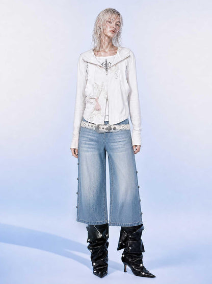 Emoha White Stand Collar Zipper Cropped Slim Sleeveless Women&