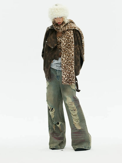 Emoha Winter Wild Leopard Print Scarf