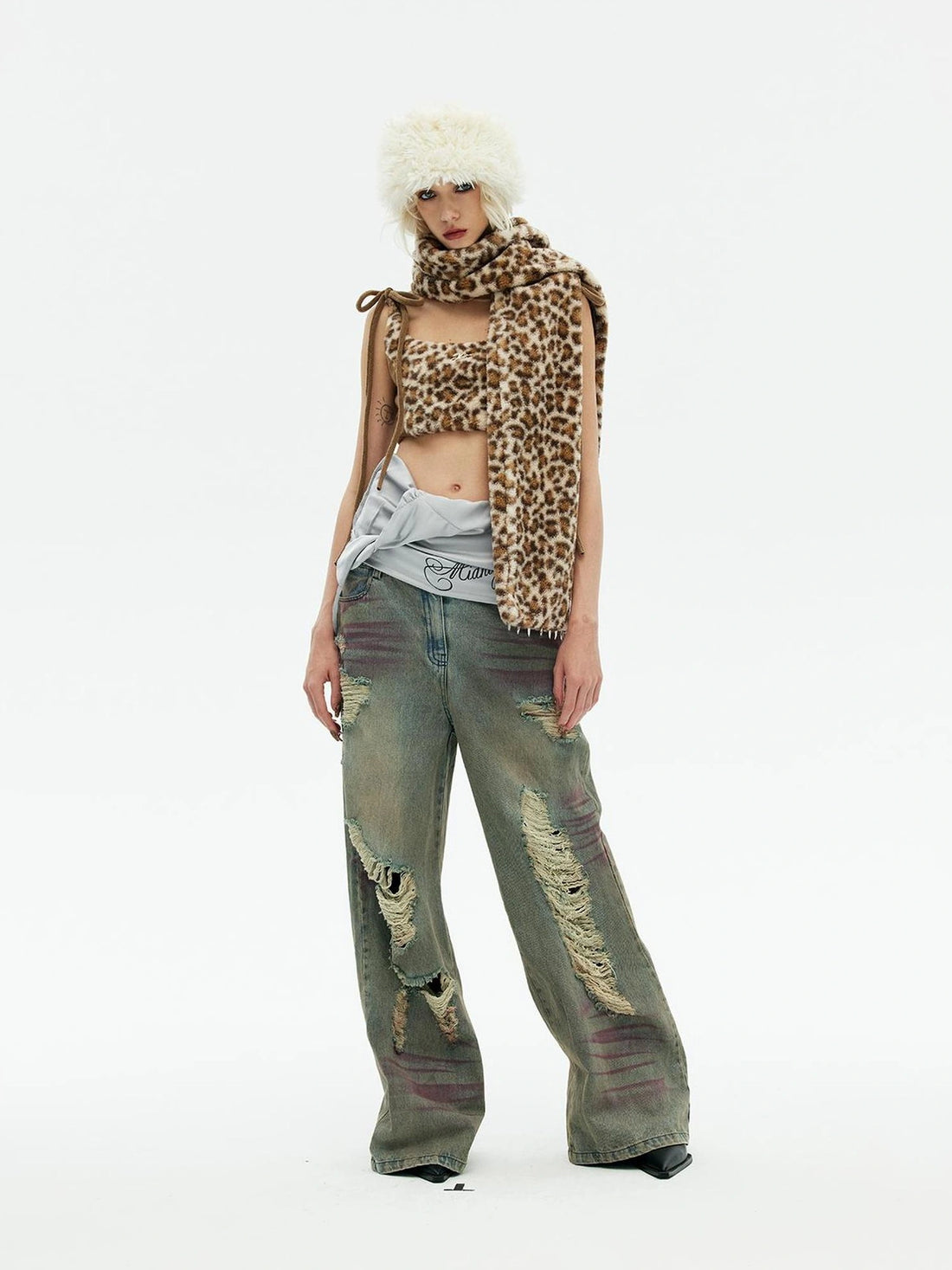 Emoha Winter Wild Leopard Print Scarf