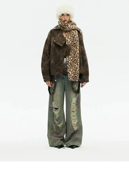 Emoha Winter Wild Leopard Print Scarf