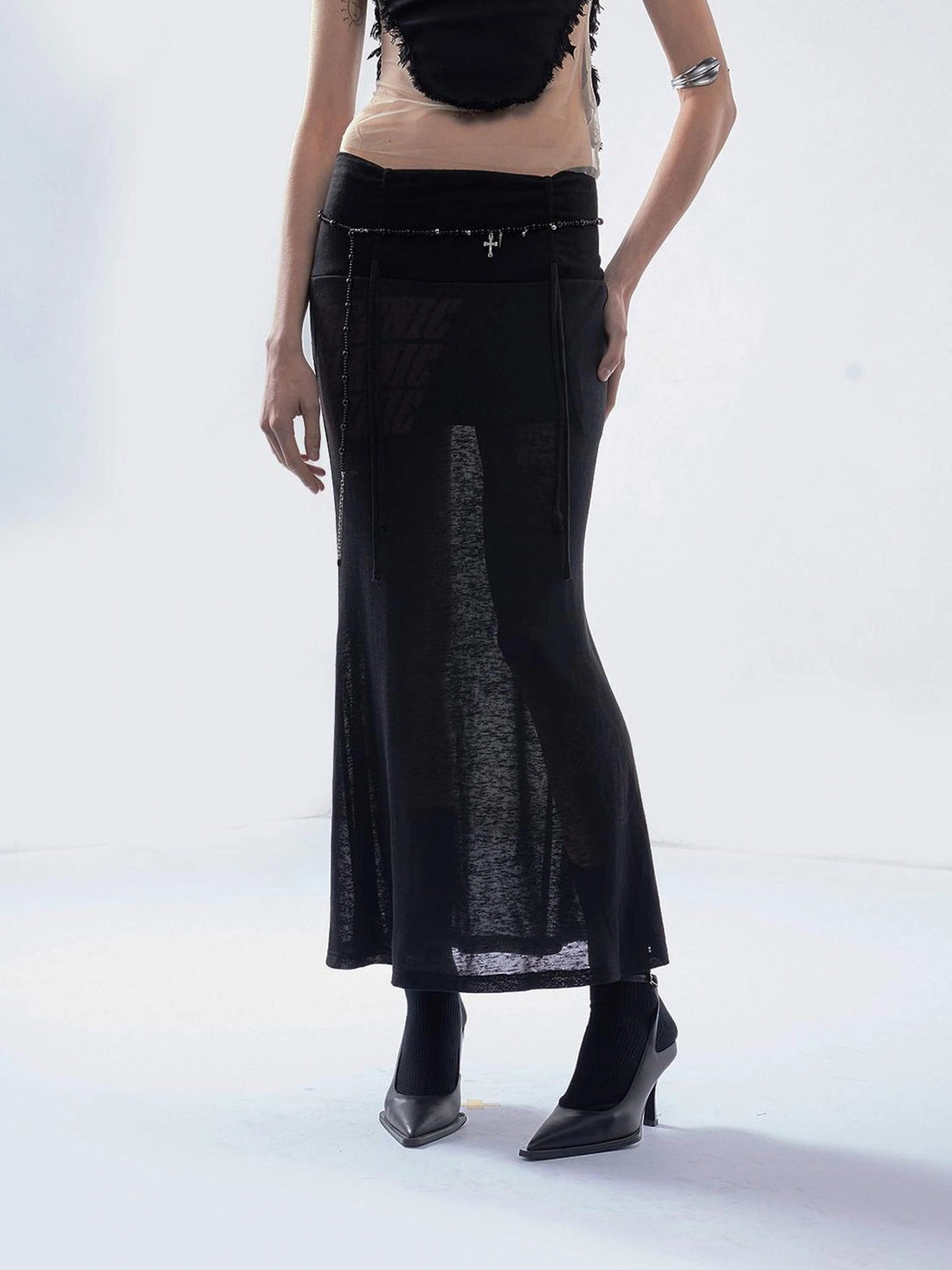 Emoha Y2K Floral Print Fish Tail Skirt