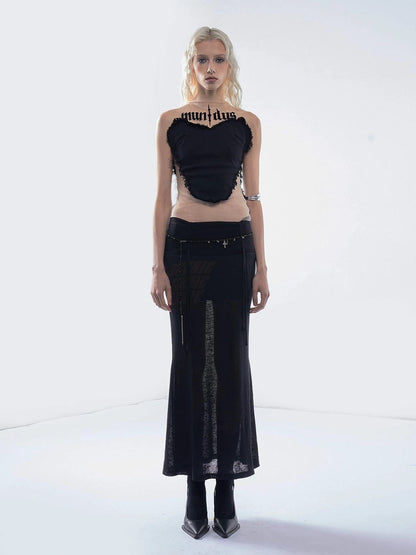 Emoha Y2K Floral Print Fish Tail Skirt