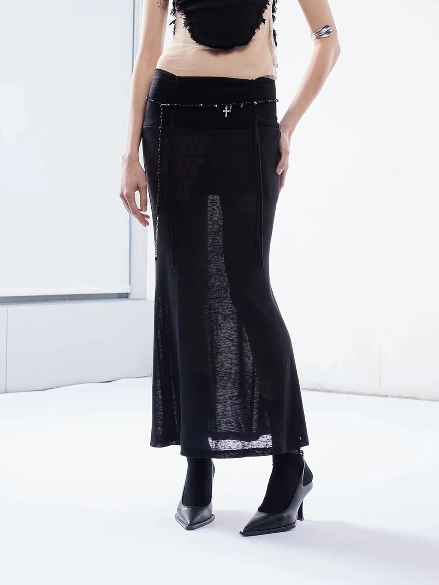 Emoha Y2K Floral Print Fish Tail Skirt