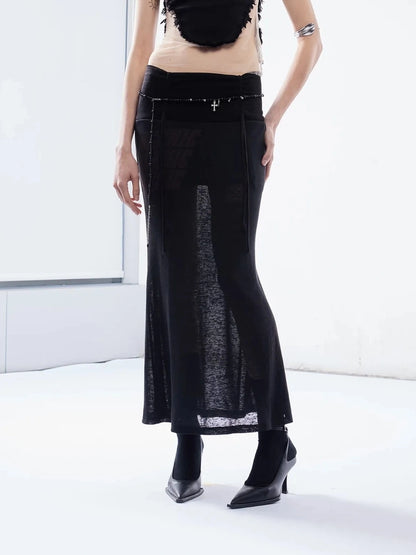 Emoha Y2K Floral Print Fish Tail Skirt