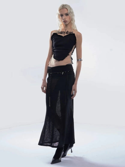 Emoha Y2K Floral Print Fish Tail Skirt