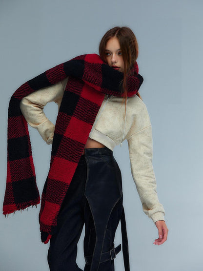 Emoha Y2k Cute Rivet Check Grid Punk Cat Women&