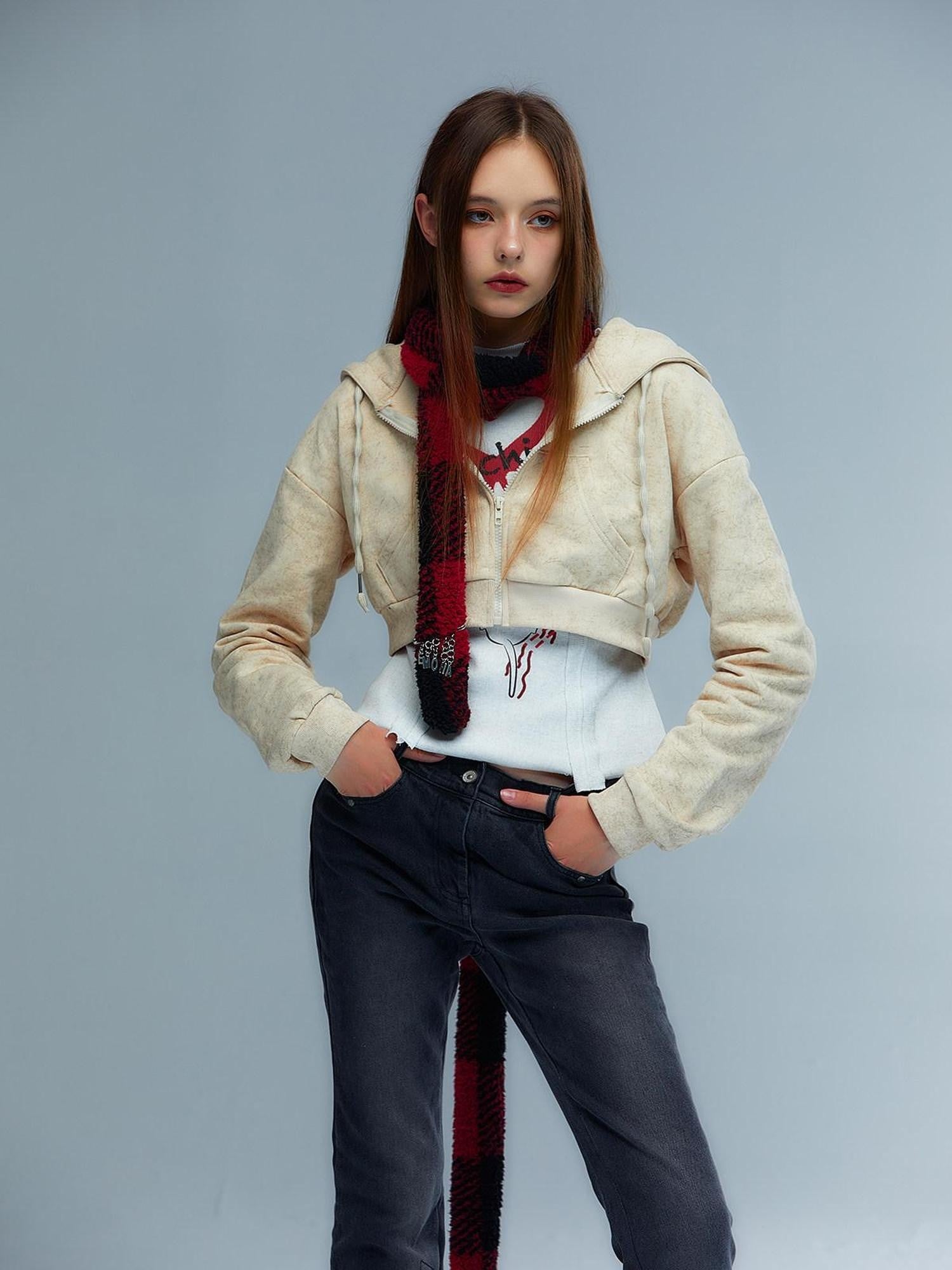 Emoha Y2k Cute Rivet Check Grid Punk Cat Women&