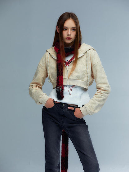 Emoha Y2k Cute Rivet Check Grid Punk Cat Women&