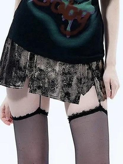 Y2k Grunge Butterfly One Shoulder Crop Tee